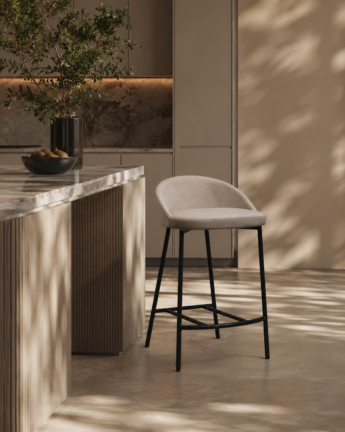 Tux Counter Stool - Taupe