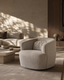 Grace Swivel Chair - Steam Bouclé