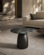 Basilca Side Table - Matte Black Marble