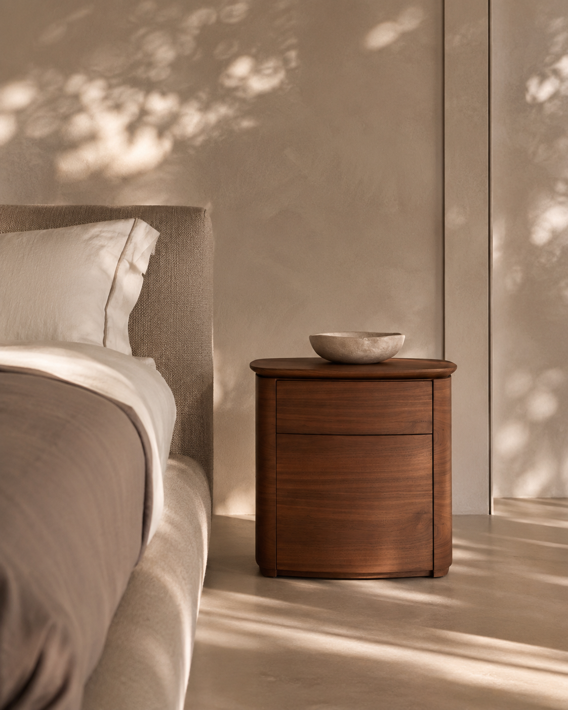 Blade Bedside Table - Dark Walnut