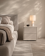 Kota Bedside Table - Matte Beige