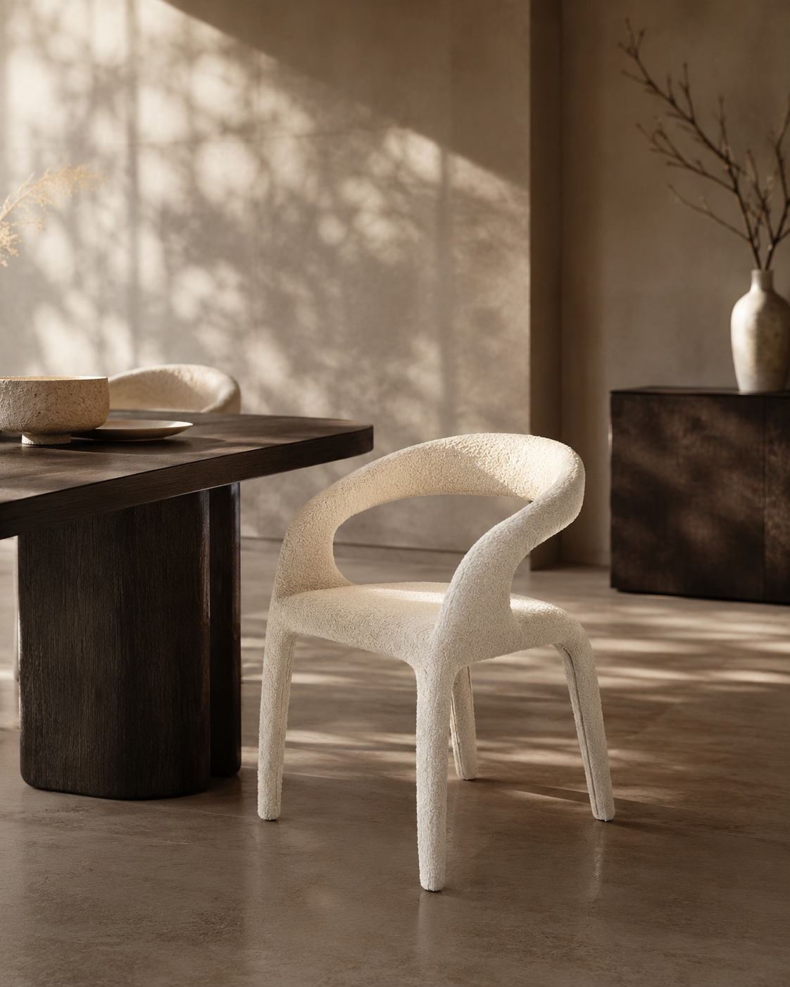 Escada Dining Chair - Chex Bouclé Polar