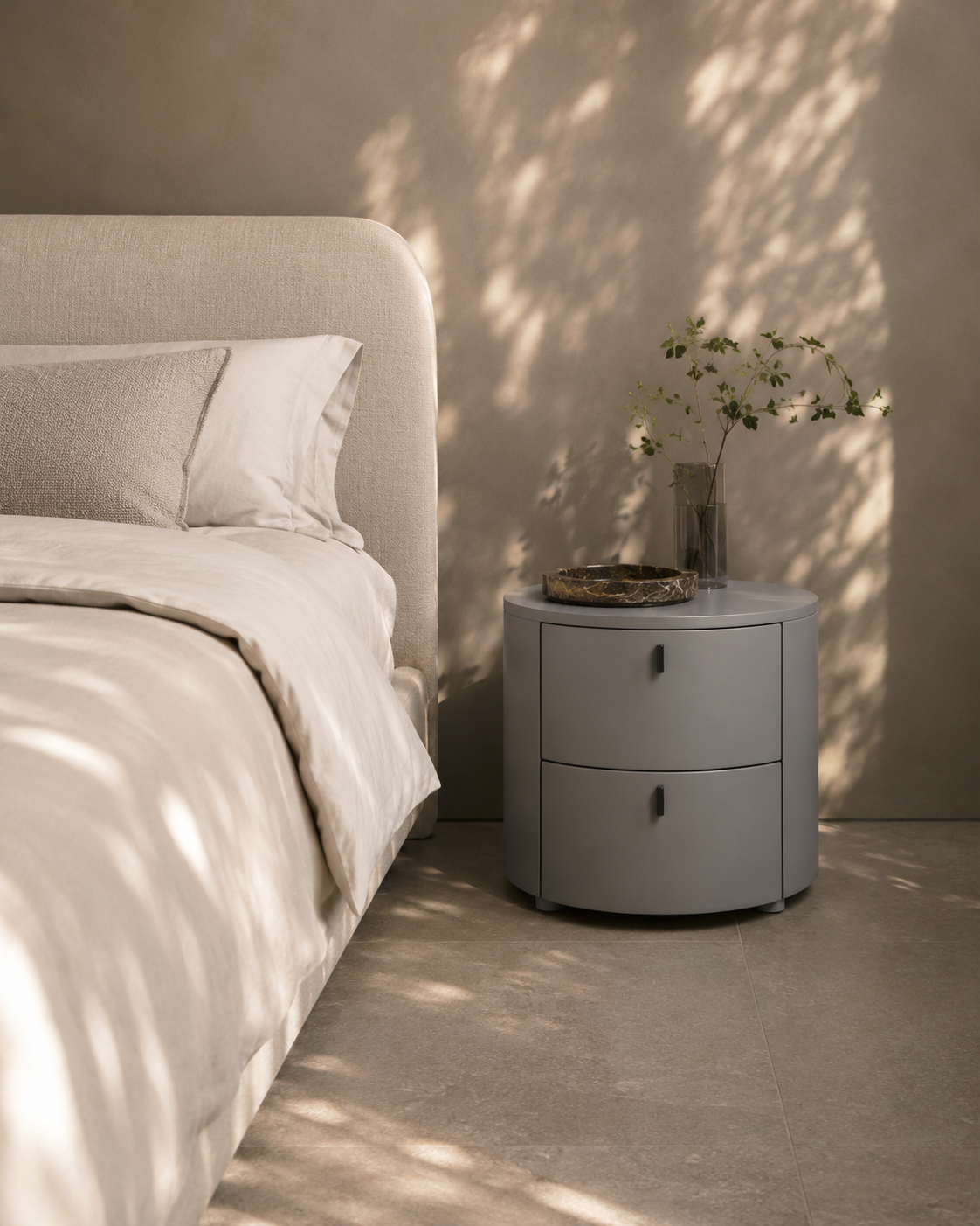 Sims Bedside - Matte Grey