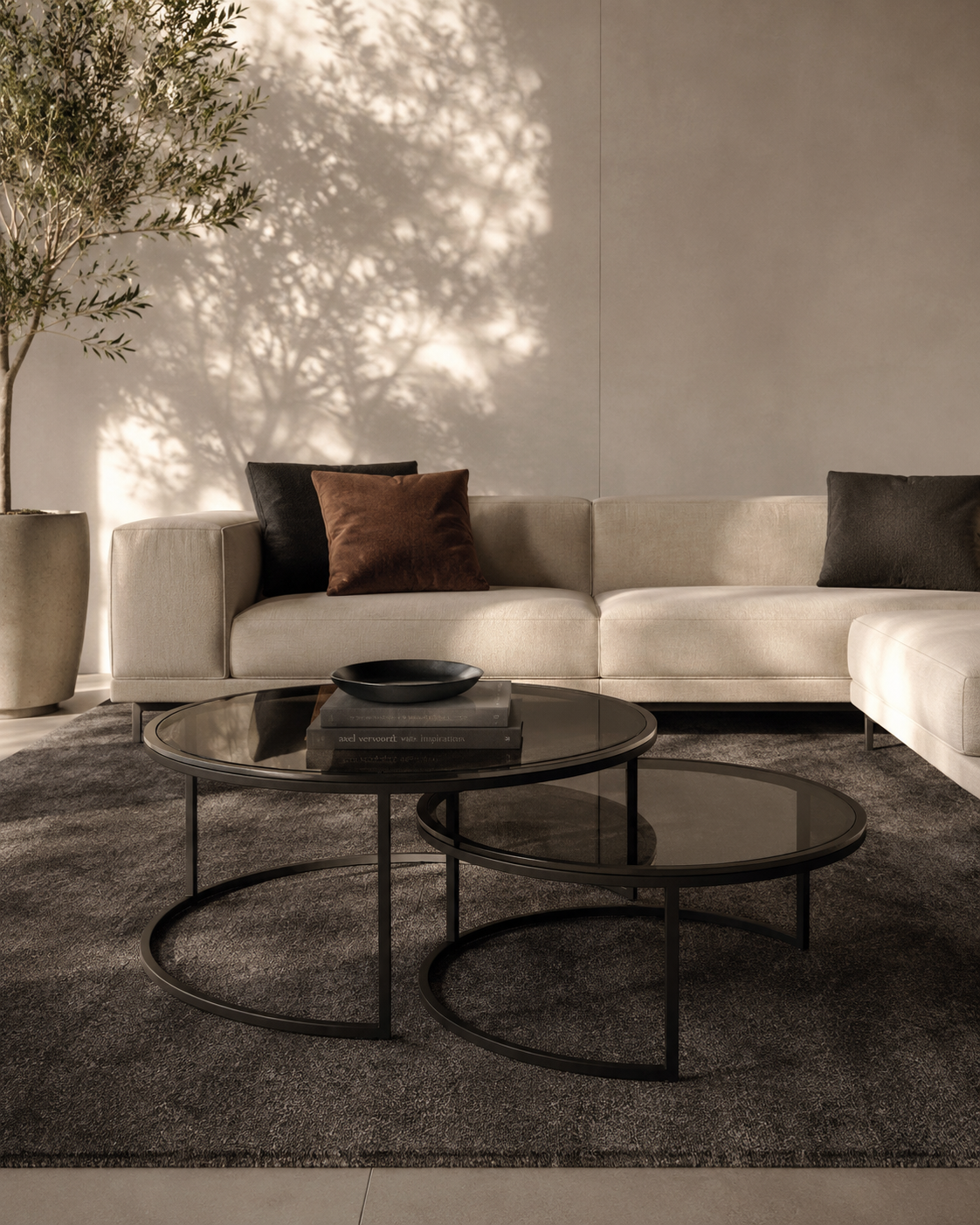Wheel Coffee Table - Large - Glass