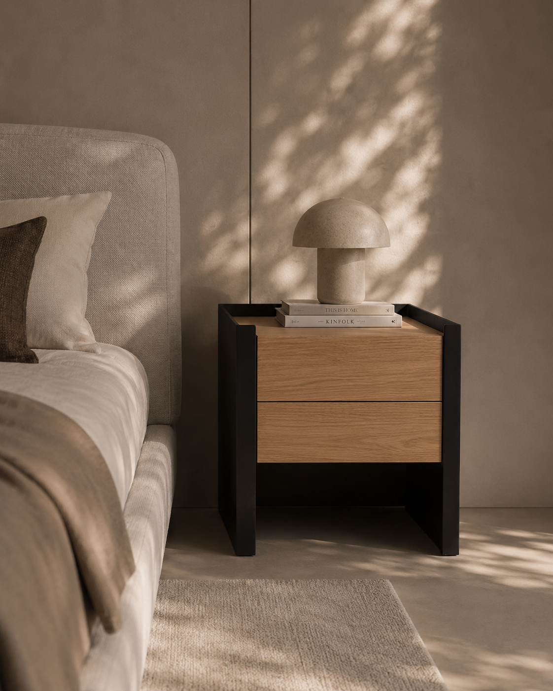 Tunica Bedside Table - Ash Oak - Pair