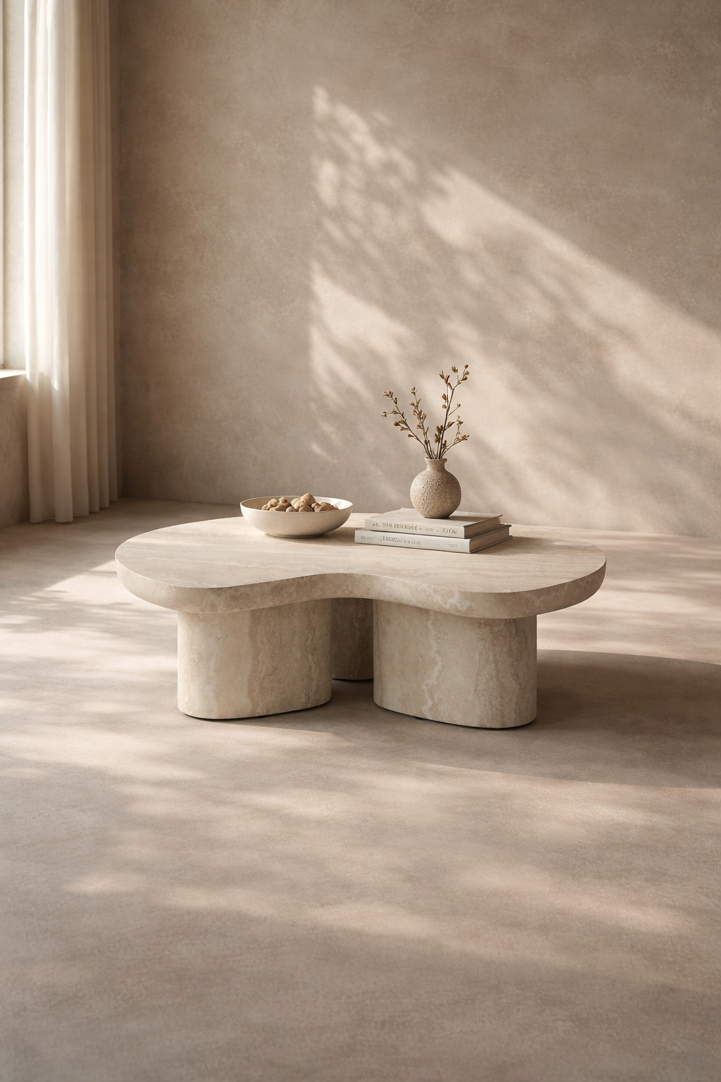 Lilac Coffee Table - Faux Travertine.