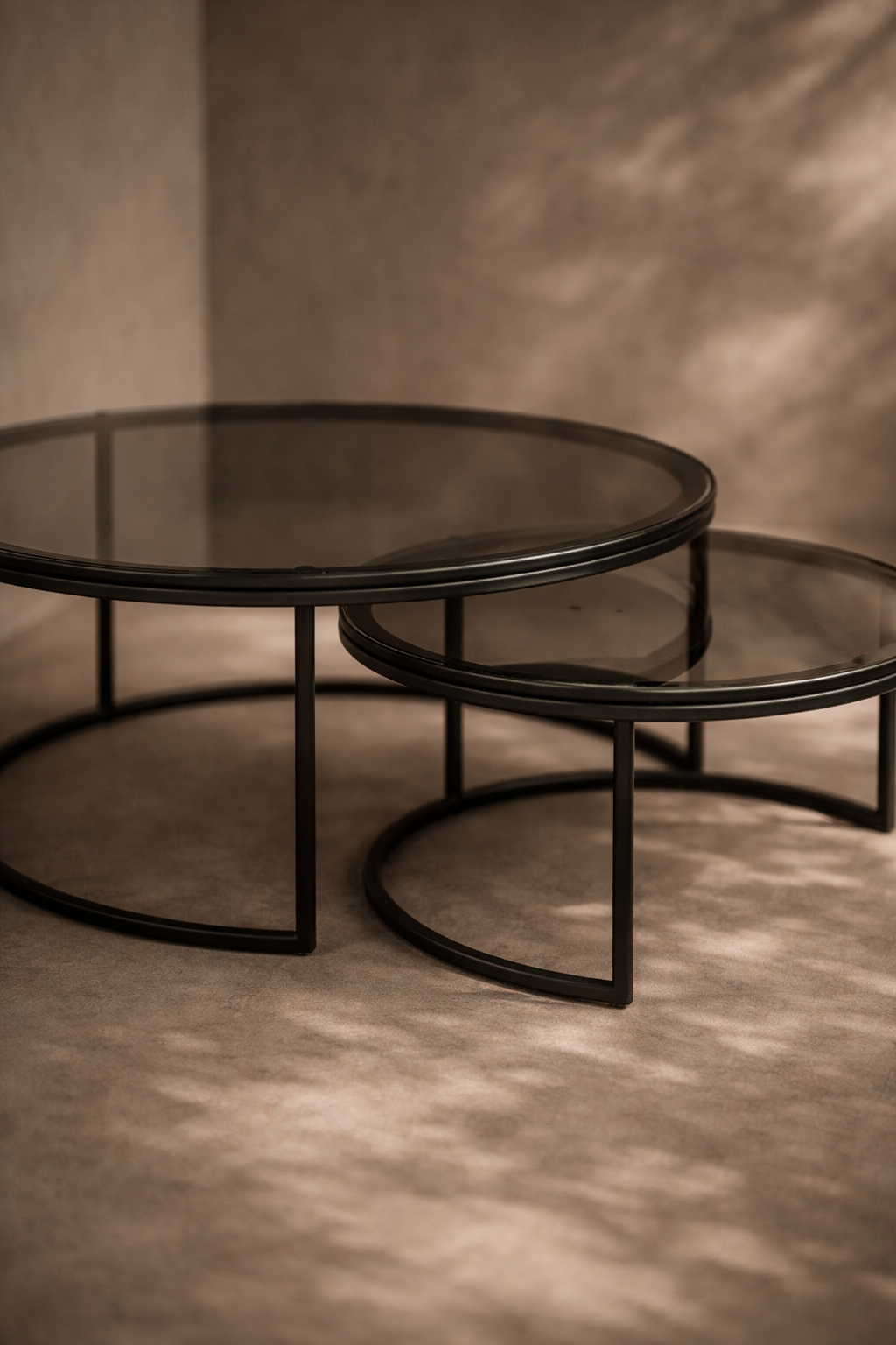 Wheel Coffee Table - Large - Glass