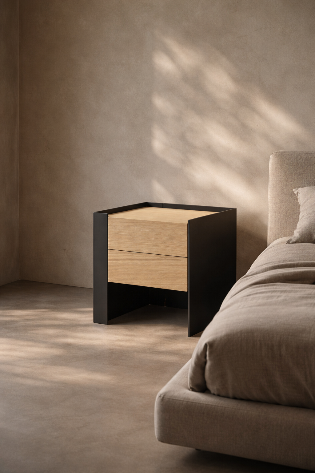 Tunica Bedside Table - Ash Oak - Pair