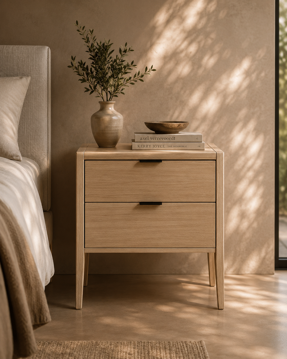 Grafiato Bedside Table - Two Drawer