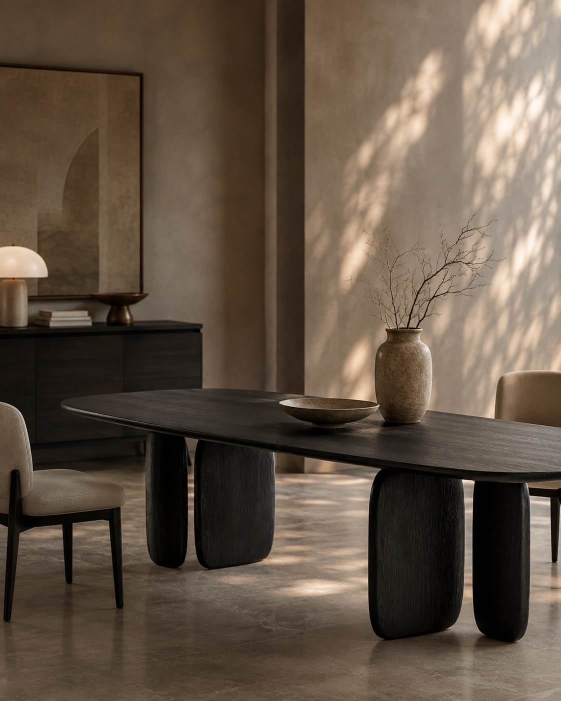 Underline 280 Dining Table - Black Oak