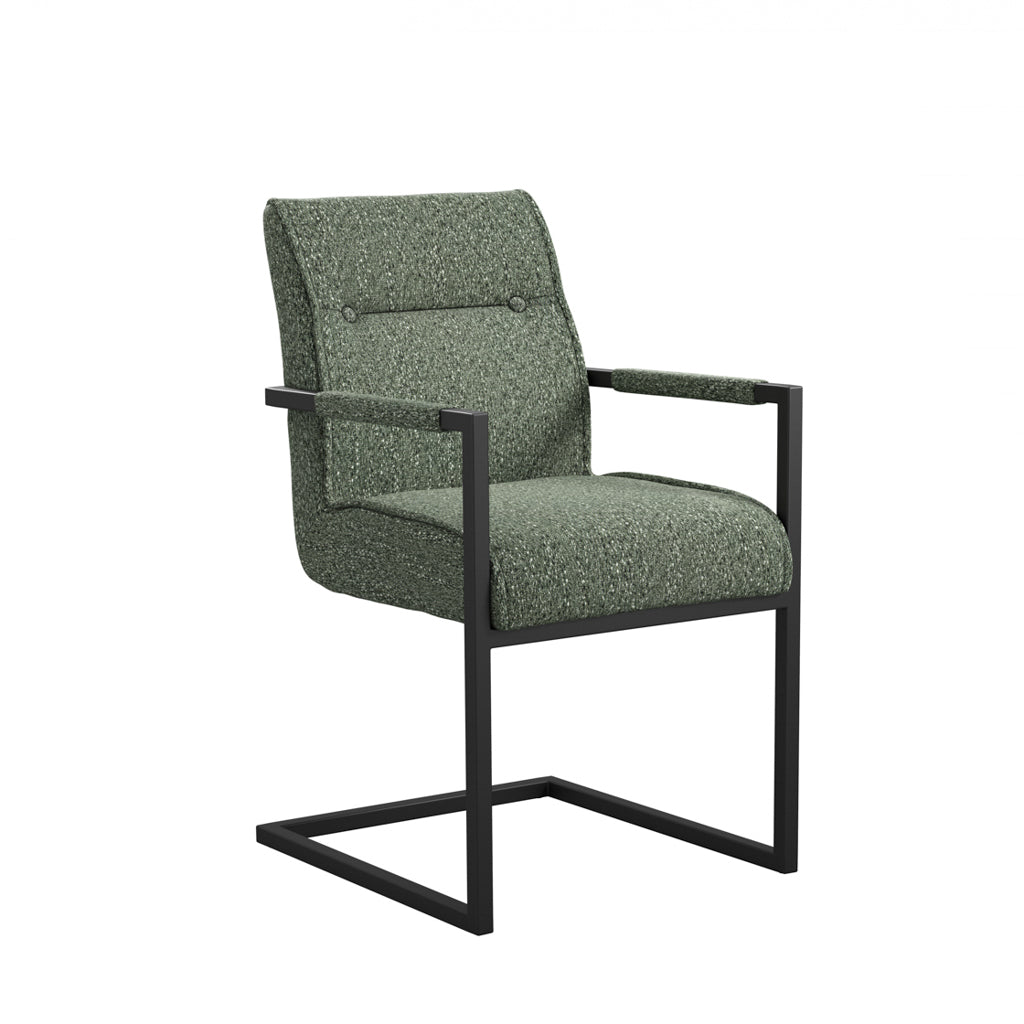 Cleaver Desert Sage and Black Dining Chair with Arms