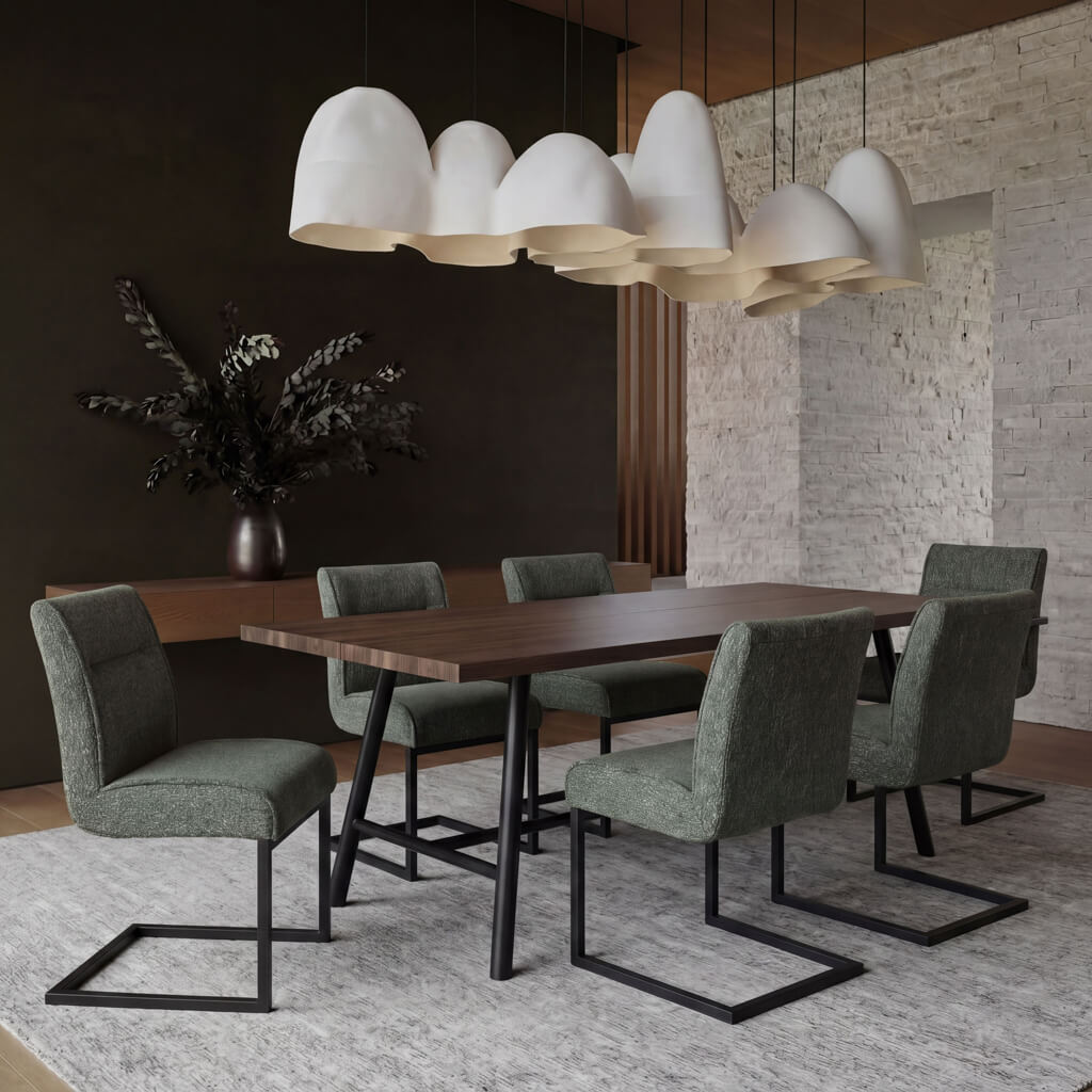 Cleaver Desert Sage and Black Dining Chairs