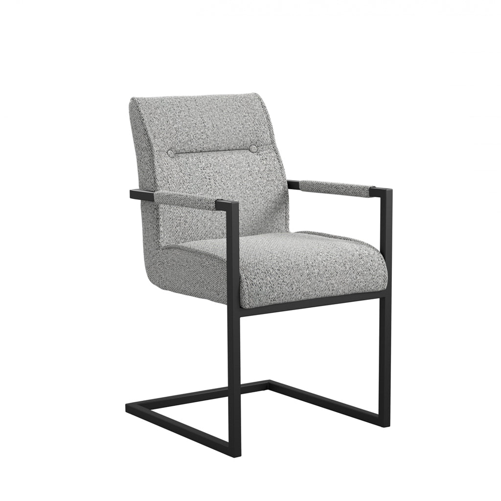 Cleaver Smoked Pearl and Black Dining Chairs with Arms