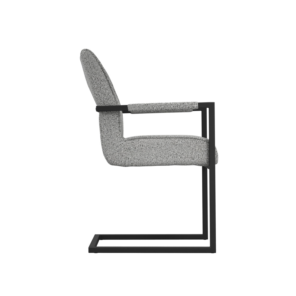 Cleaver Smoked Pearl and Black Dining Chairs with Arms