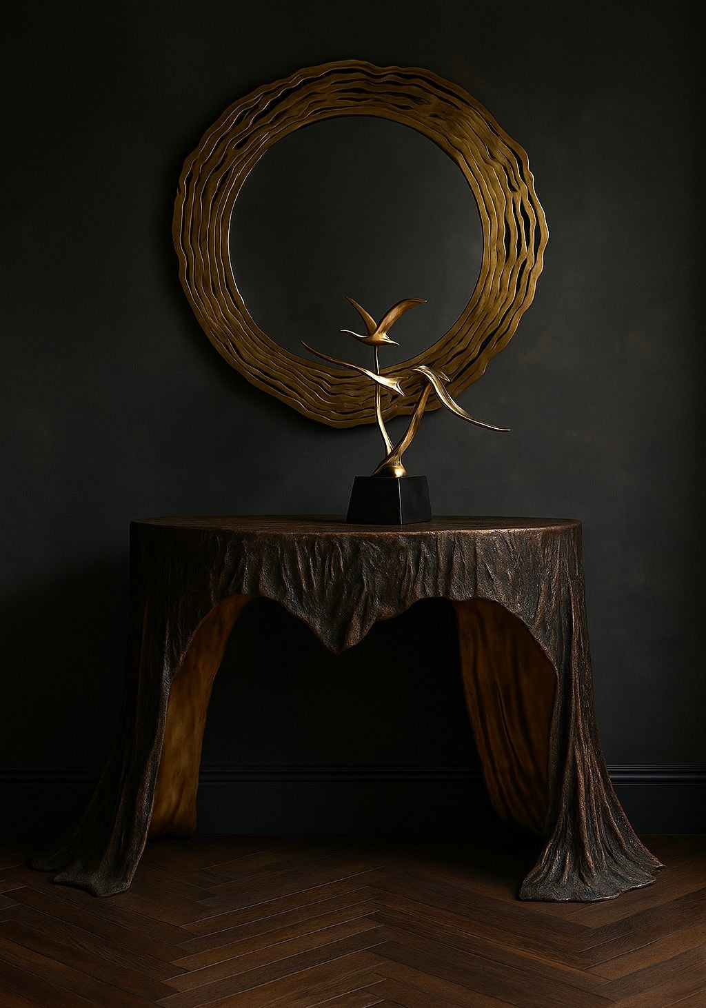 Cloth of Gold Console Bronze Dorato