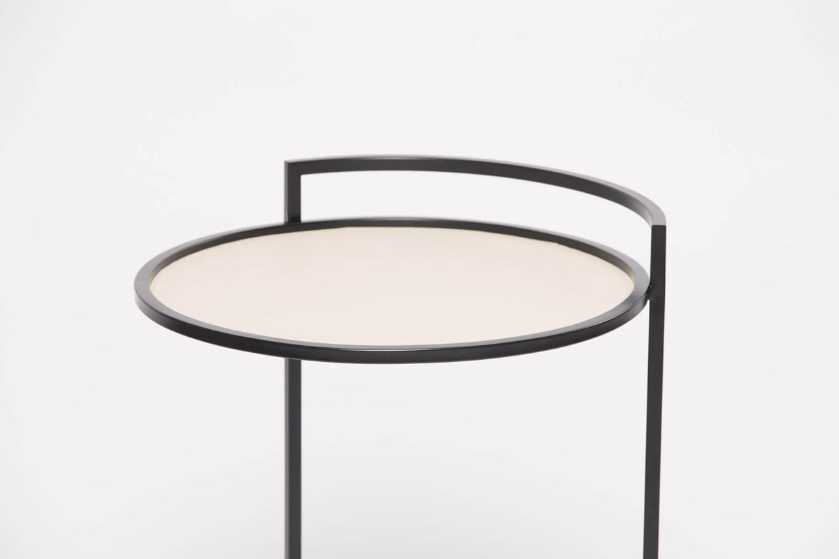 Cocktail Table Round Pumice Leather