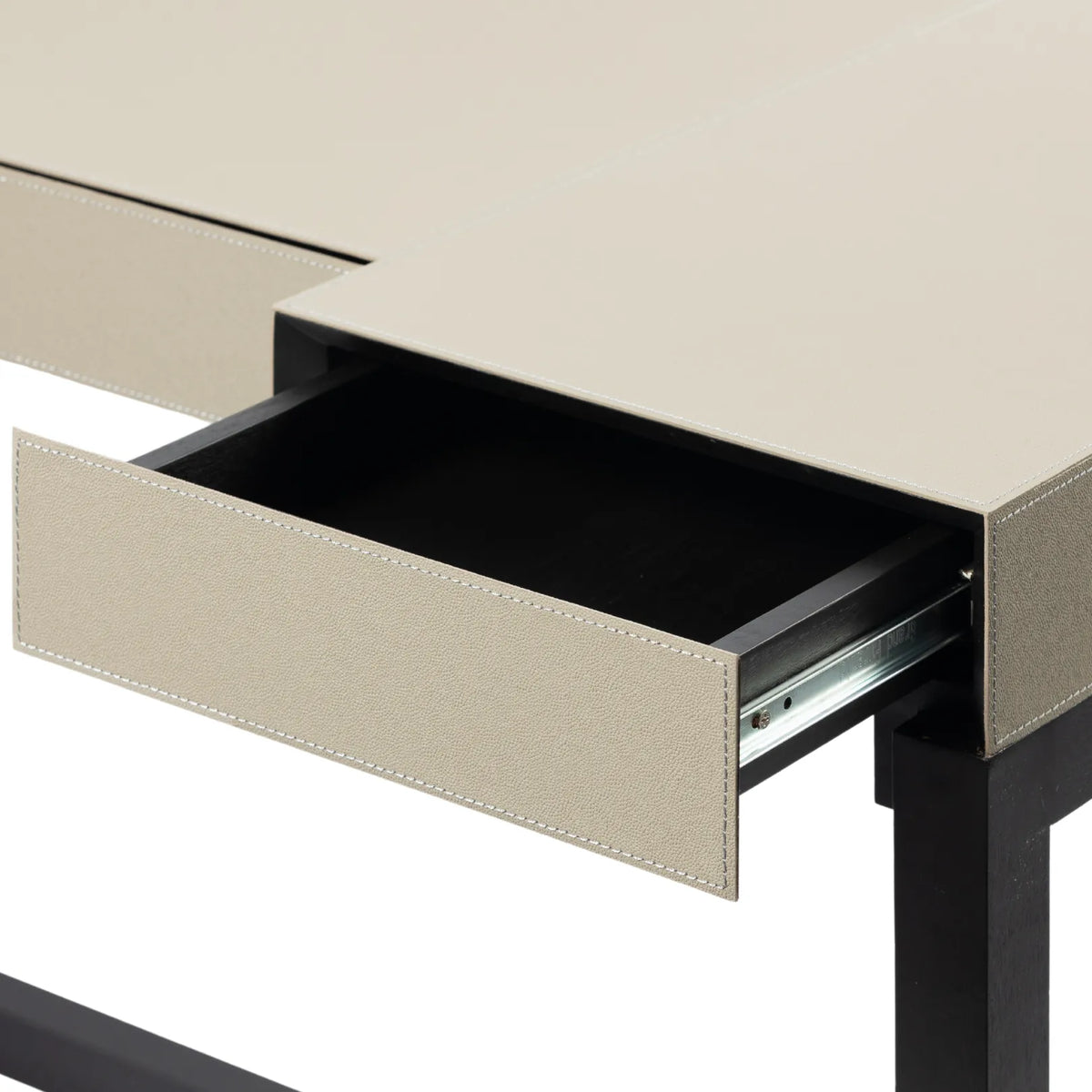 Compact Desk and Chair French Grey Leather