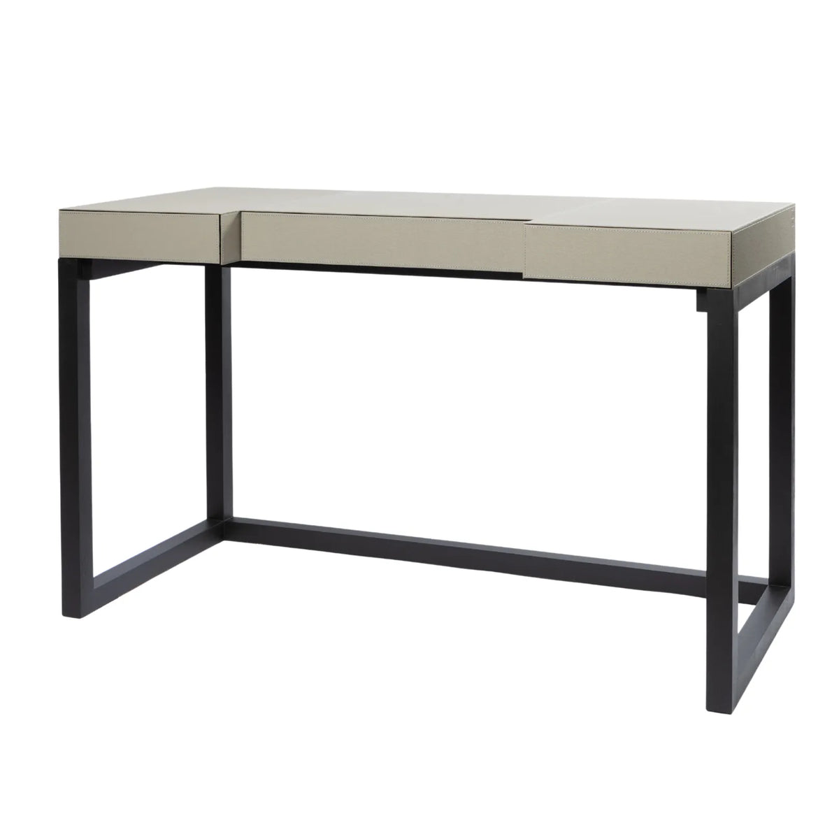 Compact Desk and Chair French Grey Leather