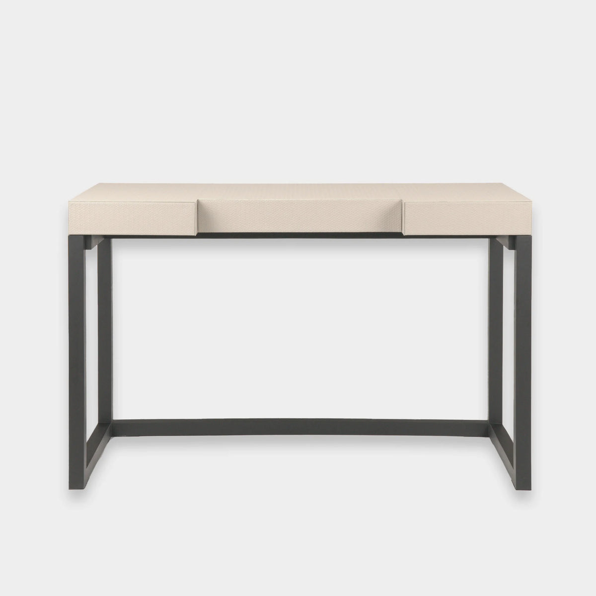 Compact Desk and Chair Woven Pumice Leather