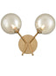 Cosmic 2 light wall bracket in antique gold with amber glass
