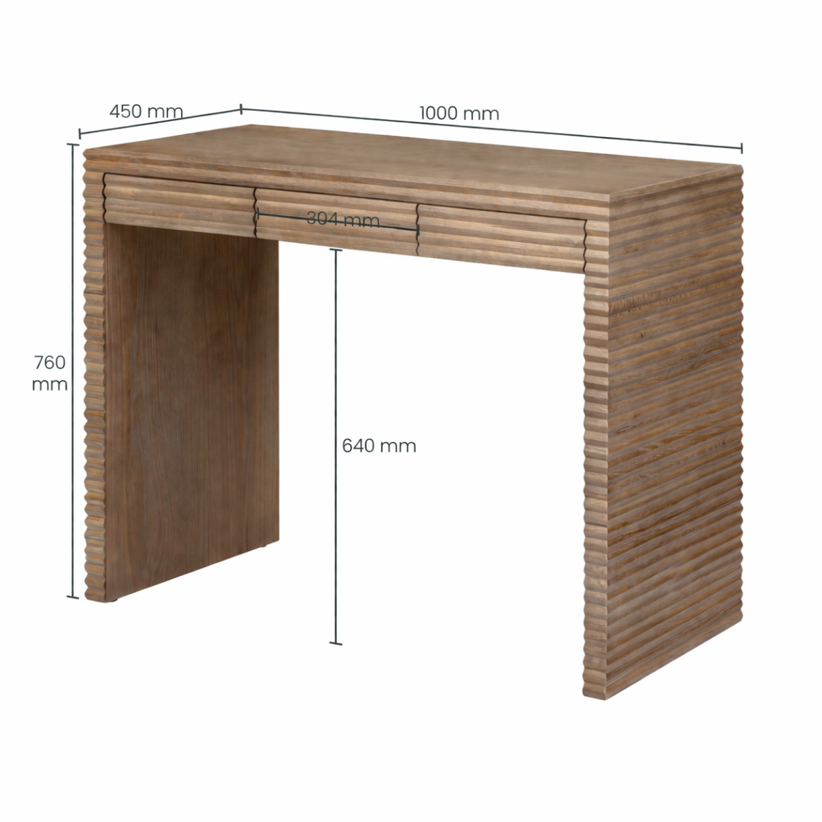Wickham Desk | Oak | Ribbed