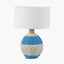 Brera Rattan Small Table Lamp Cobalt