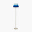 Sesvenna Brushed Silver Metal Stick Floor Lamp Base with Savoie 40cm Pleated Shade Cobalt