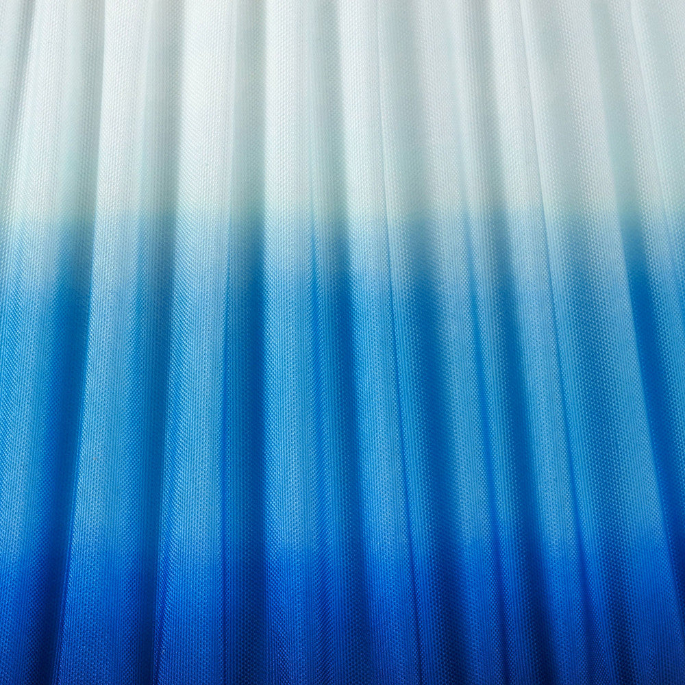 Sesvenna Brushed Silver Metal Stick Floor Lamp Base with Savoie 40cm Pleated Shade Cobalt