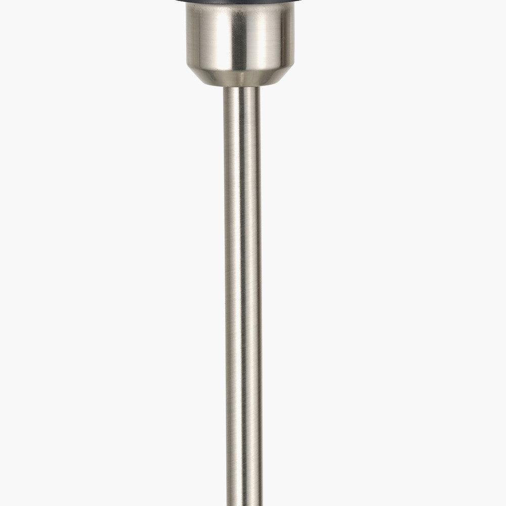 Sesvenna Brushed Silver Metal Stick Floor Lamp Base with Kyoto Flower 40cm Pleated Shade Cobalt