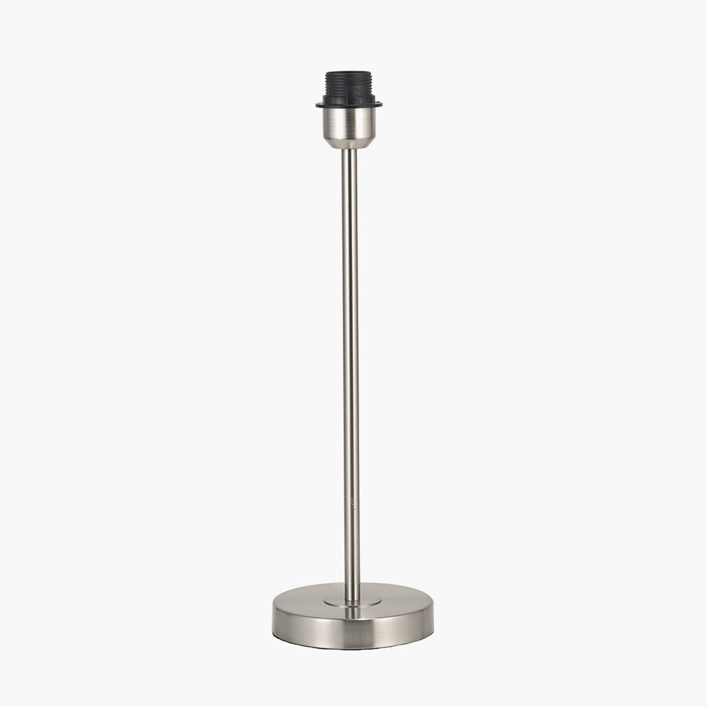 Sesvenna Brushed Silver Metal Stick Table Lamp Base with Savoie 25cm Pleated Shade Cobalt