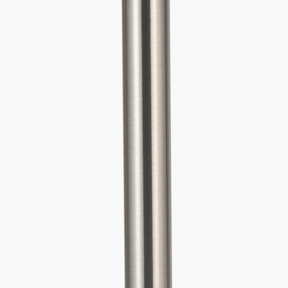 Sesvenna Brushed Silver Metal Stick Table Lamp Base with Savoie 25cm Pleated Shade Cobalt
