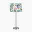 Sesvenna Brushed Silver Metal Stick Table Lamp Base with Porcelaine de Chine 35cm Drum Shade Cobalt