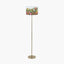 Sesvenna Antique Brass Metal Stick Floor Lamp Base with Ikebana 45cm Drum Shade Fuchsia