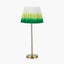 Sesvenna Antique Brass Metal Stick Table Lamp Base with Savoie 25cm Pleated Shade Emerald