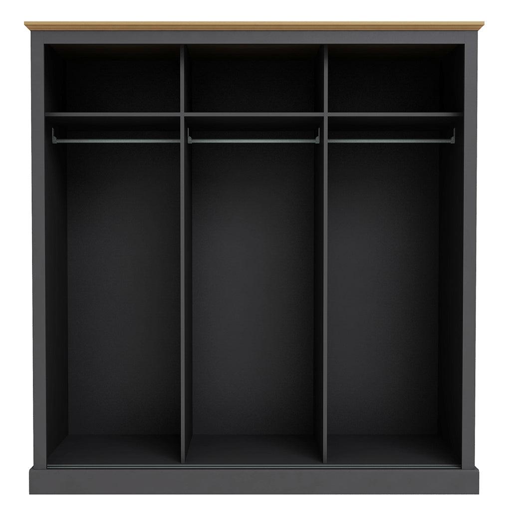 Devon Charcoal Triple Sliding Wardrobe