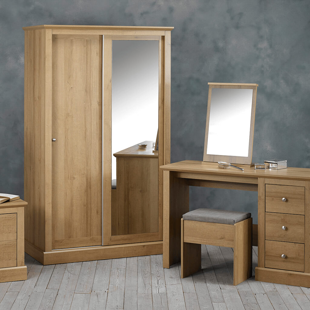 Devon Oak Double Sliding Wardrobe