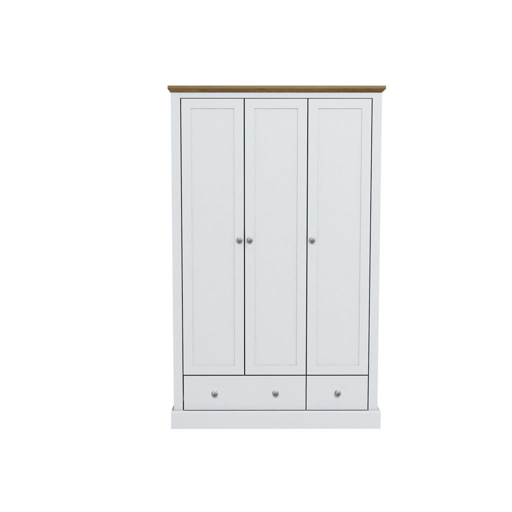 Devon White Triple Sliding Wardrobe