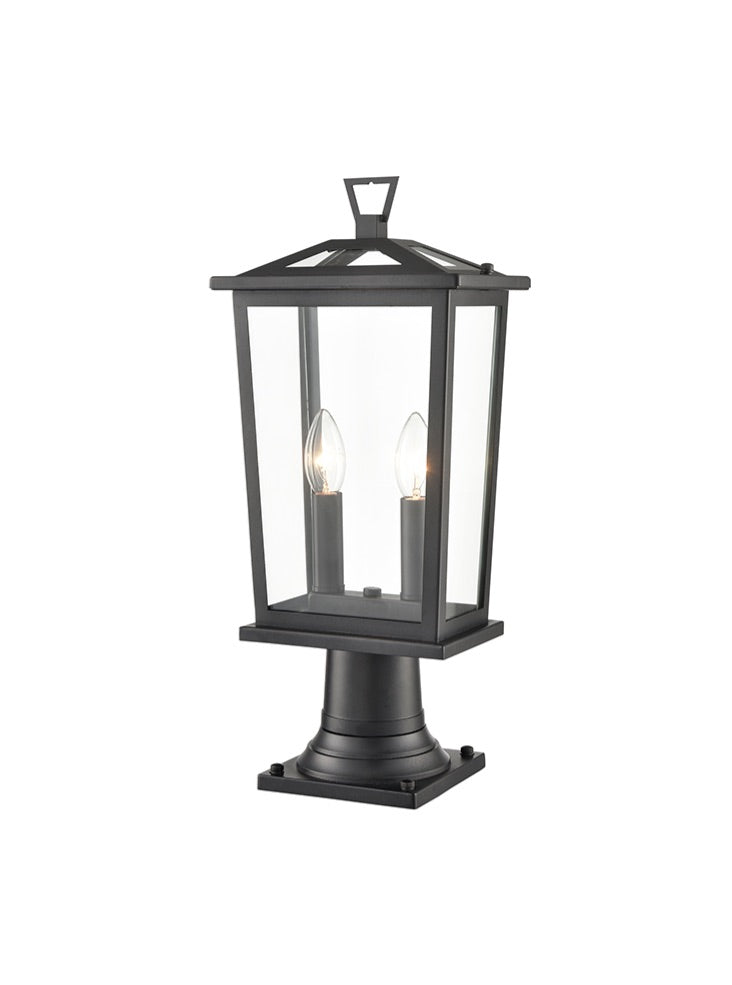Dusk 2lt Exterior Pedestal in Matt Black