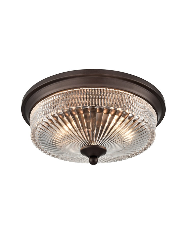 Emerson Dark Brown Flush Ceiling Fitting