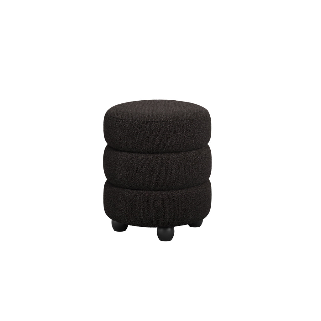 Emi Black and Black Pouffe