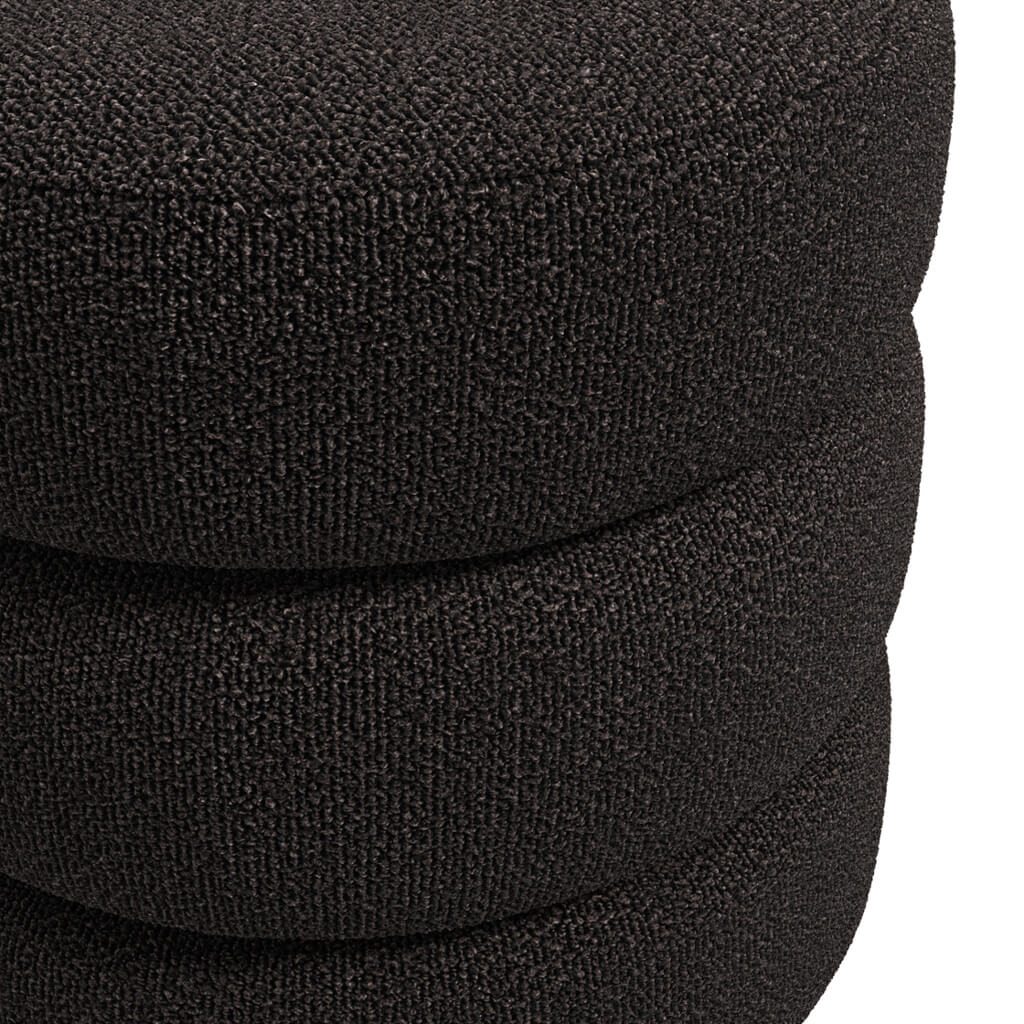 Emi Black and Black Pouffe