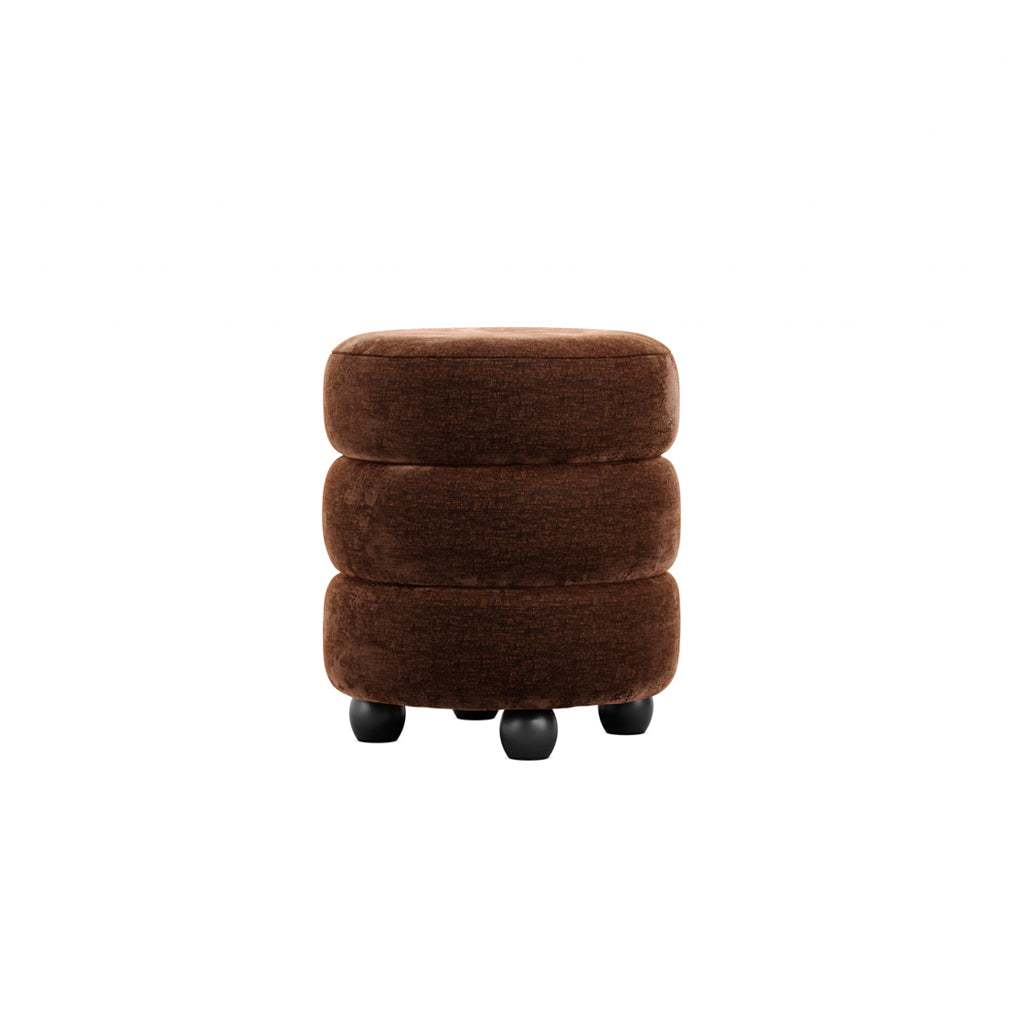 Emi Buff and Black Pouffe