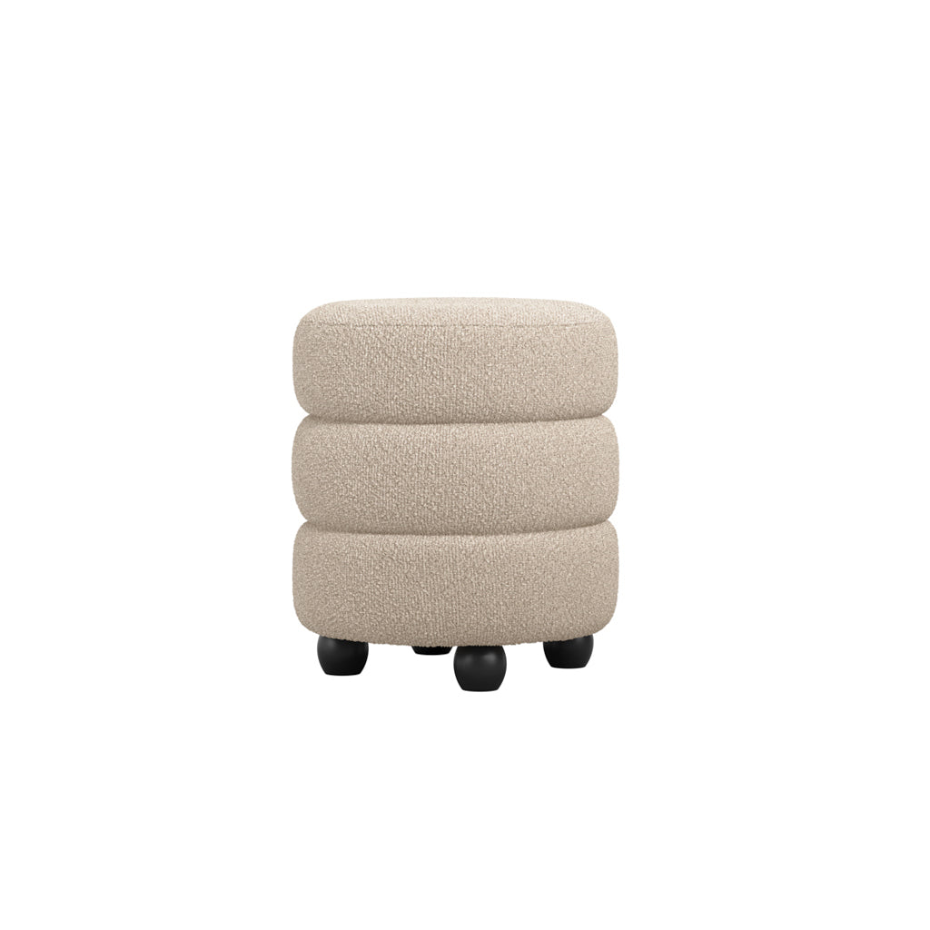 Emi Ivory and Black Pouffe
