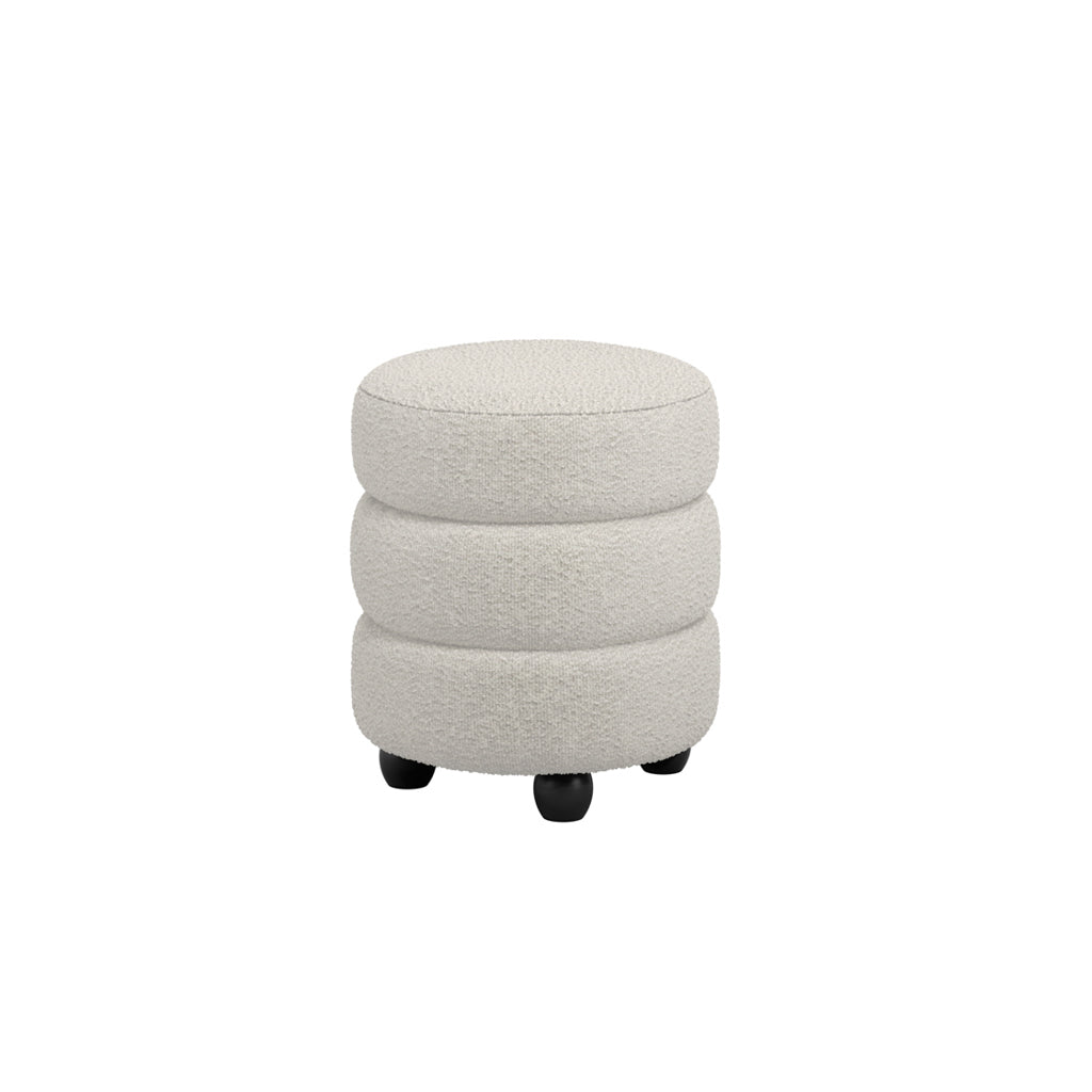 Emi Ivory and Black Pouffe