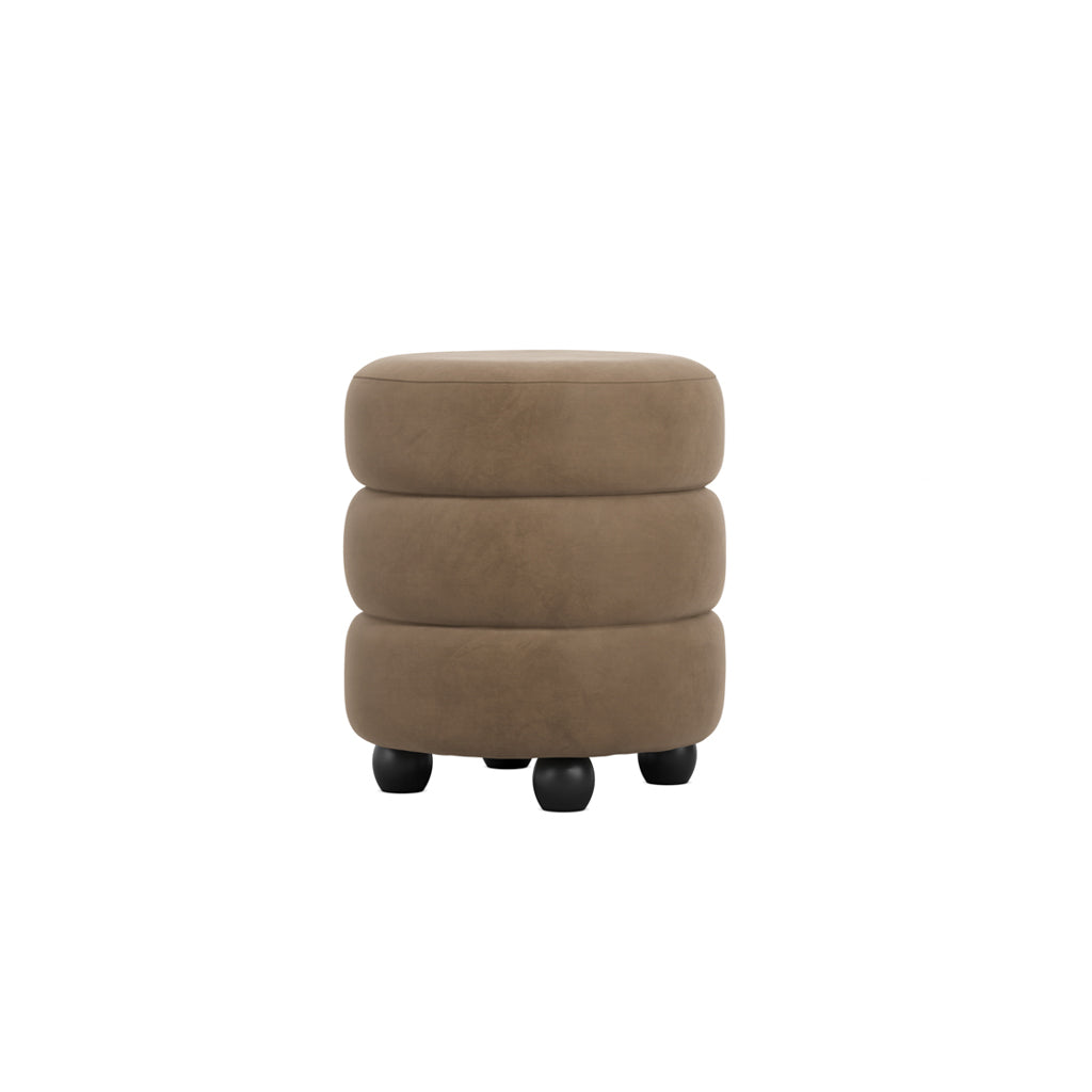 Emi Ivory and Black Pouffe