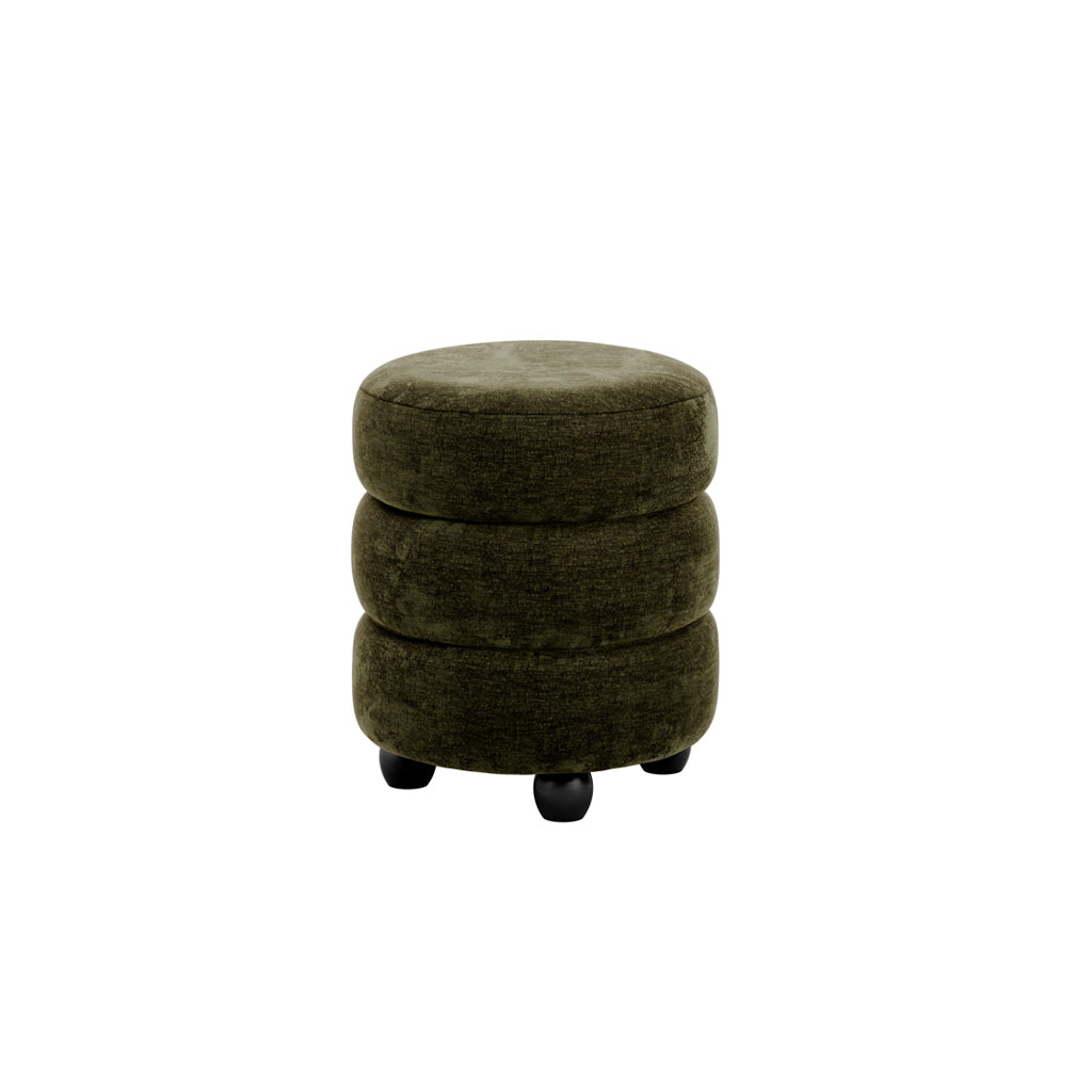 Emi Olive and Black Pouffe