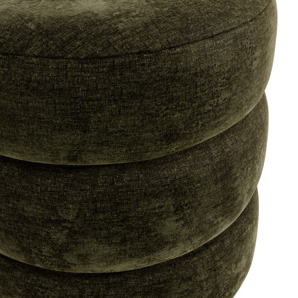 Emi Olive and Black Pouffe