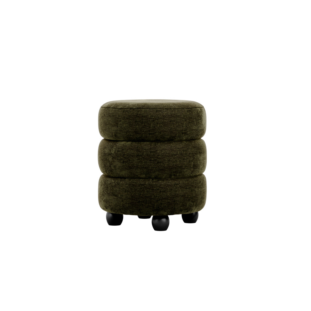Emi Olive and Black Pouffe