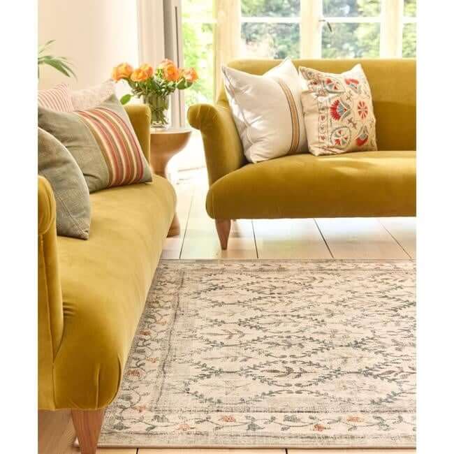 Eco-Washable Cream Rug Botanicals Design