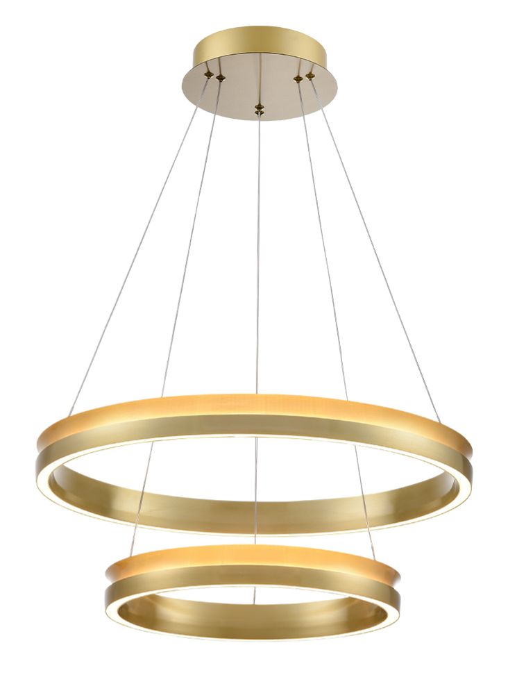 Eternity Double Tiered Satin Brass LED Pendant